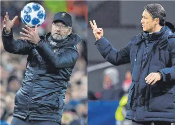  ?? FOTOS: IMAGO/AFP ?? Jürgen Klopp (li.) freut es, Niko Kovac weniger – Das Achtelfina­le liefert deutsch-englische Festwochen.