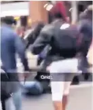  ??  ?? &gt; Mobile phone footage of the fight