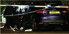  ??  ?? Smash: Residents heard screams after the car left seven injured