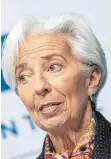  ?? FOTO: DPA ?? EZB-Chefin Christine Lagarde will mehr gegen den Klimawande­l tun.