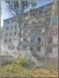  ?? REUTERS ?? A building damaged by a Russian military strike in Bakhmut, Donetsk.
