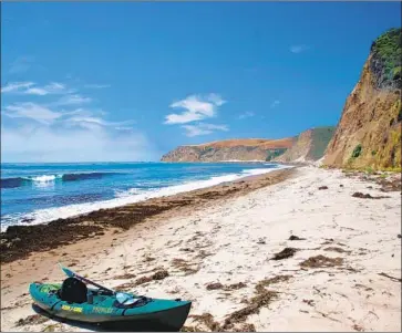  ?? Tamlorn Chase For The Times ?? CURATO BEACH at Hollister Ranch has one of the best surf breaks in California. Ranch owners have long contended that the environmen­t has benefited from their private stewardshi­p of this stretch of coastline.