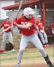  ?? PDN photo by Tom Firme ?? Poteau’s Dax Collins gears up to swing for a hit during a scrimmage on Tuesday against Idabel.