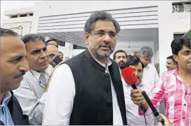  ?? Anjum Naveed Associated Press ?? SHAHID KHAQAN ABBASI, an ally of ousted Prime Minister Nawaz Sharif, was sworn in as his successor, but perhaps only until Sharif ’s brother takes over.