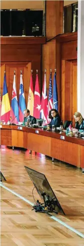  ?? EFE ?? Los ministros de Exteriores en la cumbre informal de la Alianza Atlántica, ayer en Berlín
