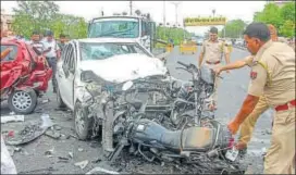  ??  ?? According to the data of ministry of road and transport highway (MORTH), Rajasthan is at the ninth spot in country in terms of road accidents. PTI FILE