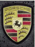  ??  ?? Porsche prancing horse on badge