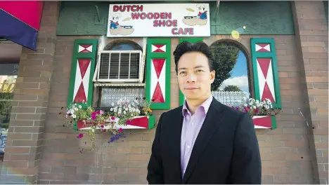  ?? ARLEN REDEKOP ?? When he was 15, Ken Sim landed a job as a line cook at the Dutch Wooden Shoe Cafe, a business he says is now threatened by rezoning.