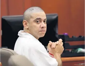  ?? ORLANDO SENTINEL FILE PHOTOS ?? Clemente Javier Aguirre attends a hearing in Seminole County in 2013. The Florida Supreme Court ordered a new trial Thursday for the Heathrow prep chef who was given the death penalty in 2006.