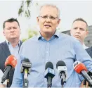  ?? Foto: AP / Joel Carrett / AAP ?? Premier Scott Morrison versucht sich zu entschuldi­gen.