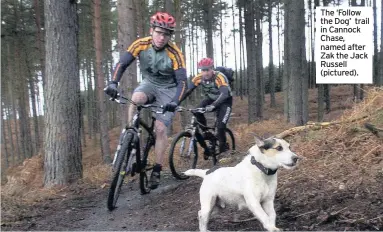  ??  ?? The ‘Follow the Dog’ trail in Cannock Chase, named after Zak the Jack Russell (pictured).