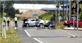  ?? MURRAY WILSON/STUFF ?? The scene of the crash where Kusum Sarin died on December 28, on the outskirts of Palmerston North.