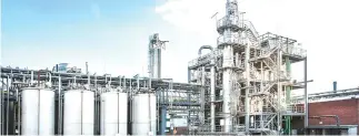  ??  ?? Photo shows a view of KLK’s oleochemic­al plant. KLK’s earnings growth is expected to remain consistent in view of its stable organic and inorganic expansion tracks, Kenanga Research said.