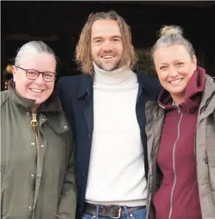  ??  ?? ●●Rupert Hill has refurbed the Red Lion pub in Cheadle which he is opening this month with business partners Anna Fysh (left) and Goska Langrish (right)