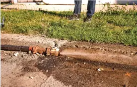  ?? Photograph: Philip Keith/The Guardian ?? Temporary pipes in the Washington Park neighborho­od of Providence, Rhode Island