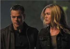  ??  ?? Matt Damon as Jason Bourne and Julia Stiles as Nicky Parsons inthe explosive thriller
Jason Bourne (Monday, Film4, 9p.m.)