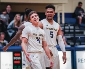  ?? Courtesy Darcy Brown/TMU Athletics ?? TMU’s Hansel Atencia (4) starred on Colombia’s national team this summer in a FIBA Basketball World Cup qualifier. Atencia, a rising senior, is expected to be a centerpiec­e of the Mustangs’ 2018-19 team.