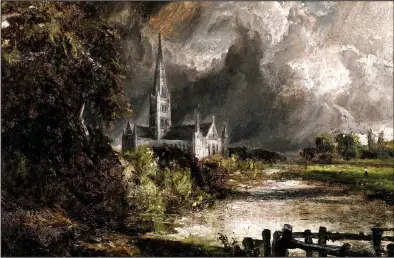  ??  ?? Is it or isn’t it? Sotheby’s says this is a preparator­y sketch of Salisbury Cathedral by Constable