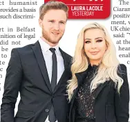  ??  ?? LEGAL FIGHT Eunan O’kane & Laura Lacole