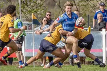  ?? Picture: Phillipa Hilton ?? Alfie Orris stands his ground for Canterbury at Henley