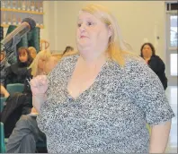  ?? CAPE BRETON POST ?? Leonia Anthony makes an emotional plea to the Cape Breton-Victoria Regional School Board on Monday night. Anthony and about 20 other parents attended the board’s monthly meeting to express concerns about the possible change of the Sydney Academy...