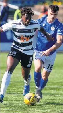  ?? ?? Ade-boy Tomi leads the line at Palmerston