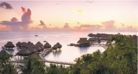  ?? ?? Above: The hilltop Hina spa at the Conrad Bora Bora Nui resort offers panoramic views.