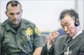  ?? Irfan Khan Los Angeles Times ?? BEONG KWUN CHO was found guilty of voluntary manslaught­er for killing Yeon Woo Lee. “If I could give my life to apologize I would,” he told the judge.
