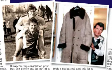  ?? DAVE SHOPLAND ?? Enthusiast: Motson gives Glenn Hoddle a piggyback in 1983 (far left) and with one of his trademark sheepskin coats