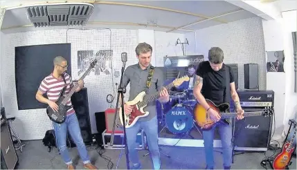  ??  ?? Head In The Sky (pictured) will be playing original tracks in Dash Cars’ workshop, in Unit 4, Royal Way, Loughborou­gh, on Sunday, June 25. The four-piece are set to transform the venue with staging and lighting and they are looking for music lovers to...