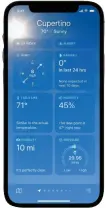 ??  ?? The Weather app now displays more types of informatio­n.
