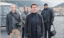  ?? DAVID JAMES THE ASSOCIATED PRESS ?? Simon Pegg, left, Rebecca Ferguson, Tom Cruise and Ving Rhames in a scene from "Mission: Impossible - Fallout."