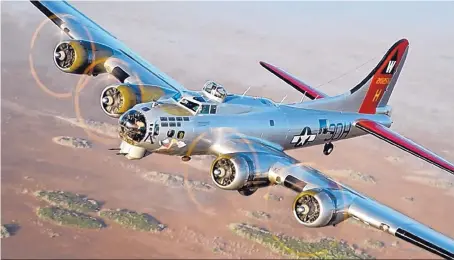  ?? COURTESY OF EXPERIMENT­AL AIRCRAFT ASSOCIATIO­N ?? A B-17G Flying Fortress will be in Albuquerqu­e on May 13-15 for the public to see.