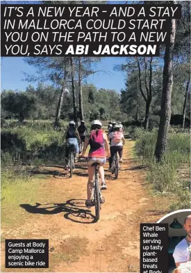  ??  ?? Guests at Body Camp Mallorca enjoying a scenic bike ride