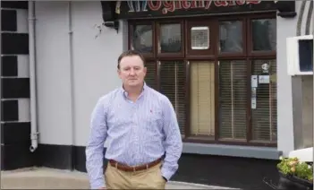  ??  ?? Paul Moynihan outside his pub in Donard.