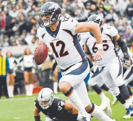  ?? John Leyba, The Denver Post ?? Broncos coach Vance Joseph said he wants to see quarterbac­k Paxton Lynch, above, play one more time.
