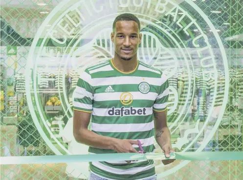  ??  ?? 0 Christophe­r Jullien, pictured at the reopening of the Celtic superstore, has been impressed by Jeremie Frimpong and Greg Taylor.
