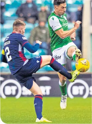  ??  ?? Joe Newell in midweek action against Ross County