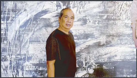  ?? Photos by JULIUS SANVICTORE­S ?? Ponce the painter will open his first exhibit at W/17. He explains, “Not only when it comes to landscapin­g, but also with painting… My choice of flowers, my choice of colors. This is me.”