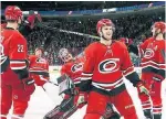  ?? CAROLINA HURRICANES / TWITTER ?? Carolina players celebrate a win with a post-game limbo contest. Don Cherry called the players “jerks” for their post-game antics.