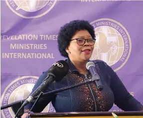  ?? ?? Philda Kereng, the Minister of Environmen­t, stressed the importance of collective effort and collaborat­ion involving Botswana’s leadership, beneficiar­ies, and local authoritie­s in championin­g this cause