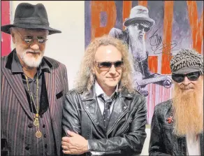  ?? Bob Torti ?? From left, Mick Fleetwood, John Douglas and Billy F. Gibbons at Douglas’ gallery premiere at Animazing Gallery on Saturday.