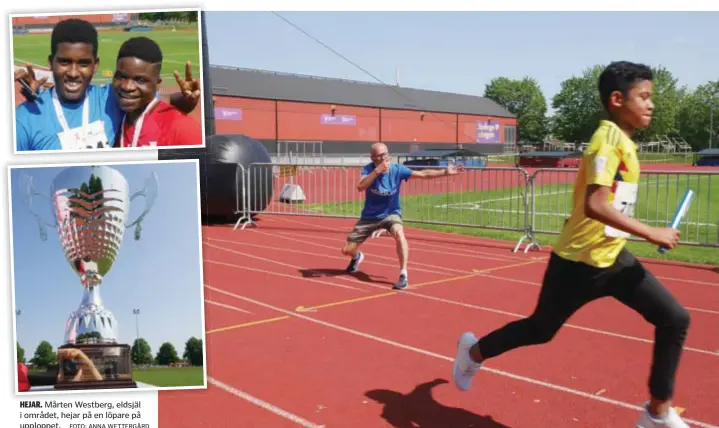  ?? FOTO: ANNA WETTERGÅRD ?? HEJAR. Mårten Westberg, eldsjäl i området, hejar på en löpare på upploppet.