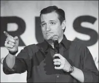  ?? AP/RAINIER EHRHARDT ?? Ted Cruz makes a campaign stop Wednesday in Dorchester, S.C.