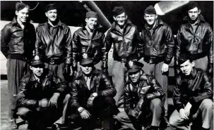  ??  ?? Ultimate price: The ten crew members of the B-17 Flying Fortress