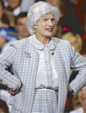  ?? AP ?? Photo taken in 2008 shows Roberta McCain, the mother of the late senator John McCain during a political rally in Virginia.