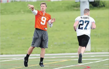  ?? TORONTO STAR FILE PHOTO ?? Toronto Argonauts back-up quarterbac­k Dakota Prukop may get some action Friday in Hamilton when they play the Ticats in exhibition action.