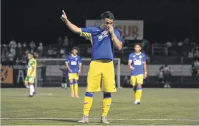  ?? TWITTER ?? Pablo Gállego celebra un gol con la camiseta del Managua.