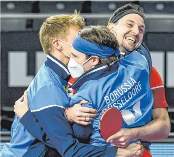  ?? FOTO: NORDPHOTO/IMAGO IMAGES ?? Gewohntes Bild: Timo Boll führt die Düsseldorf­er zu ihrem 27. Pokalsieg.