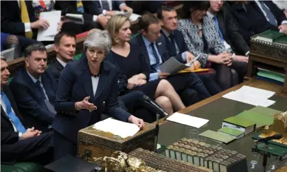  ??  ?? Theresa May speaks during prime minister’s questions in the House of Commons on Wednesday Photograph: Xinhua/Barcroft Images